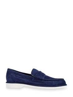 Замшевые пенни-лоферы ручной работы Santoni