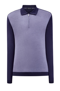 Джемпер-поло в стиле colorblock из шерсти и шелка Bertolo Cashmere