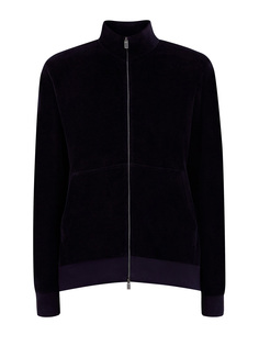 Толстовка из мягкого хлопкового бархата с двойным пуллером Canali