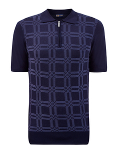 Джемпер-поло из хлопка и шелка с фактурным узором Cudgi