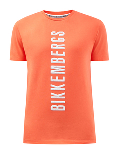 Яркая футболка из хлопка с фактурным логотипом Bikkembergs