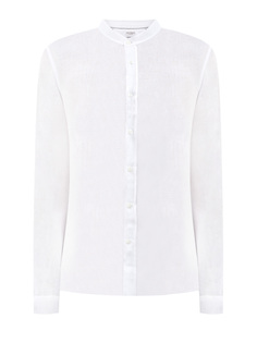 Белая рубашка из дышащей льняной ткани Brunello Cucinelli