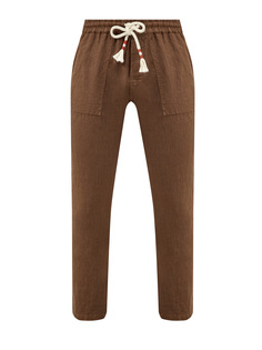 Льняные брюки в стиле leisure с поясом на кулиске MC2 Saint Barth