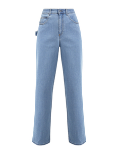 Удлиненные джинсы-клеш с контрастной прострочкой Fabiana Filippi
