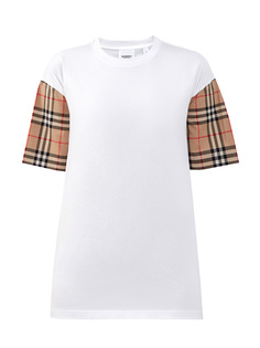 Футболка из хлопка с рукавами в клетку Vintage Check Burberry