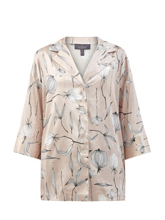 Свободная блуза из шелка в пижамном стиле Re Vera