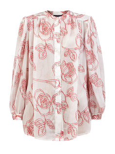 Блуза из тонкого модала и шелка с флористическим принтом Re Vera