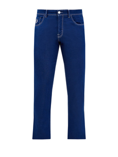 Прямые джинсы Cesare с контрастной прострочкой и вышивкой Scissor Scriptor