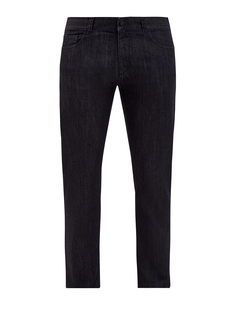 Черные джинсы в стиле casual с нашивкой из кожи Canali