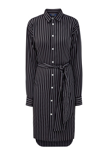 Платье-рубашка из костюмной ткани с поясом Polo Ralph Lauren