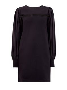 Черное платье-толстовка из комбинированного хлопка Karl Lagerfeld