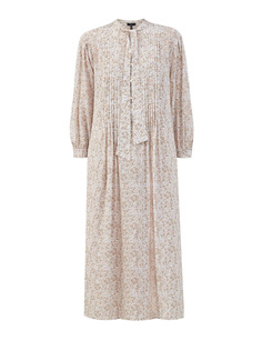 Шелковое платье-рубашка с принтом и лентой в тон Re Vera