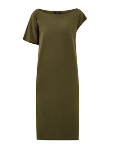 Асимметричное платье прямого кроя из хлопка и модала Re Vera