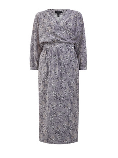 Платье-миди из легкого шелка с флористическим принтом Re Vera