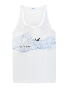 Удлиненная футболка из хлопка organic с принтом Protect the Ocean Vika 2.0