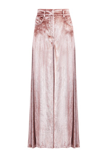 Брюки-палаццо Maxi из бархата Shimmer Beaver с сияющими нитями Brunello Cucinelli