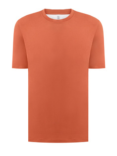 Футболка из дышащего хлопка джерси с логотипом Brunello Cucinelli