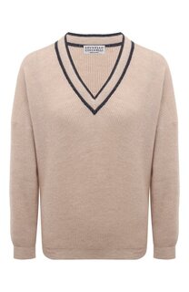 Пуловер из шерсти и хлопка Brunello Cucinelli