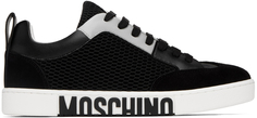 Черно-серые кроссовки с боковым логотипом Moschino