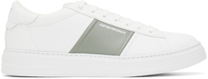 Бело-серые кроссовки с логотипом Emporio Armani