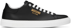 Черные кроссовки с фурнитурой и логотипом Moschino