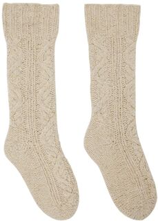 Бежевые носки вязанной вязки Jil Sander