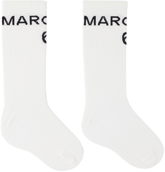 Детские белые носки с логотипом MM6 Maison Margiela