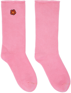 Розовые носки с цветочным принтом Kenzo Paris Boke