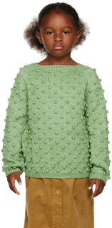 Детский зеленый свитер с попкорном Misha &amp; Puff