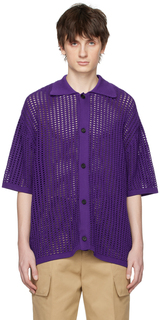 Фиолетовая рубашка с фурнитурой Wooyoungmi