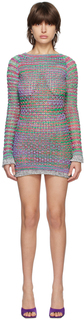 Разноцветное мини-платье с вырезом на спине The Attico