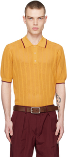 Желтая футболка-поло с широким воротником Dries Van Noten
