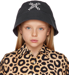 Детская серая шляпа-ведро с логотипом Kenzo Paris