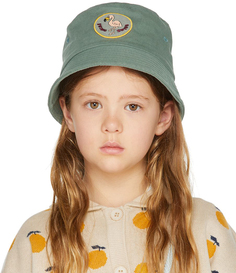 Детская шляпа-ведро цвета хаки с фламинго Jellymallow