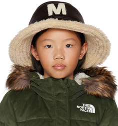 Детская коричневая шляпа-ведро из искусственной кожи с логотипом MM6 Maison Margiela