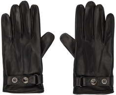 Черные и золотые кожаные новые байкерские перчатки Alexander McQueen