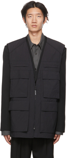 Черный многослойный пиджак Juun.J