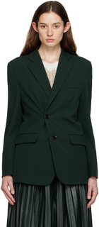 Зеленый двубортный пиджак MM6 Maison Margiela