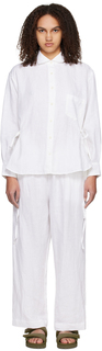 Белая пижамная рубашка и брюки The Side Tie Deiji Studios