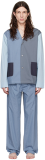Синяя пижамная рубашка с цветными блоками Paul Smith