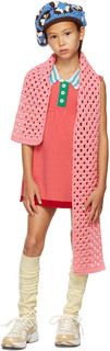 Детское розовое маленькое платье без рукавов из натуральной шерсти Ligne Noire