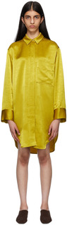 Желтое мини-платье из плиссированной ткани by Malene Birger