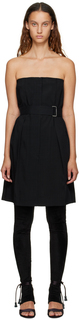 Черное мини-платье без бретелек Victoria Beckham