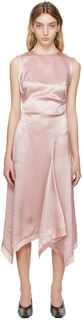 Розовое мятое платье-миди Acne Studios