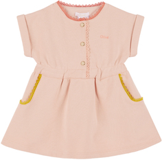 Детское розовое платье с вышивкой Chloé Chloe