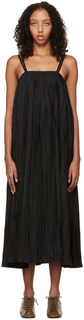 Черное платье-миди со складками DEVEAUX NEW YORK