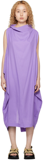 Пурпурное платье-миди Intangible Issey Miyake