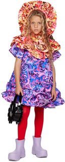 SSENSE Эксклюзивное детское многоцветное платье и воротник \The Peony\&quot;&quot; Kika Vargas