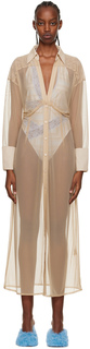 Эксклюзивное светло-коричневое прозрачное платье миди SSENSE VAILLANT