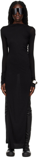 Черное платье макси из нефрита Rick Owens Lilies
